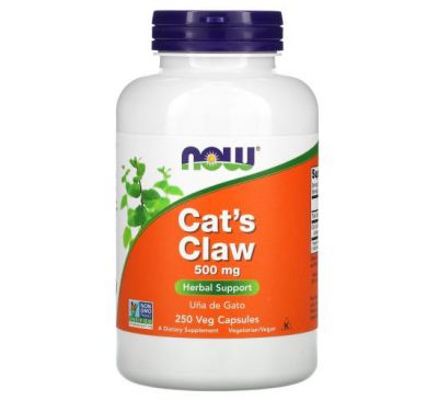 NOW Foods, кошачий коготь, 500 мг, 250 растительных капсул