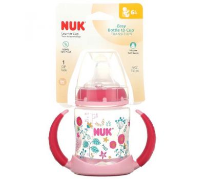 NUK, Learner Cup, 6+ Months, Pink, 1 Cup, 5 oz (150 ml)