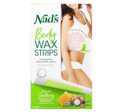 Nad's, Body Wax Strips, 24 Strips