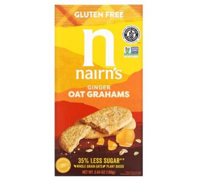 Nairn's, Oat Grahams, Gluten Free, Stem Ginger, 5.64 oz (160 g)