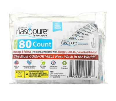 Nasopure, Nasal Wash, Value Refill Kit, 80 Count