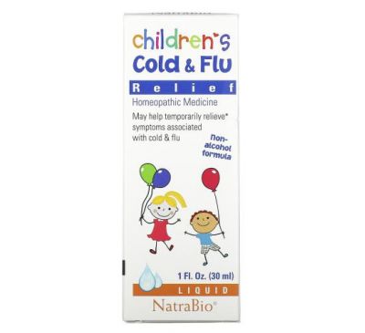 NatraBio, засіб від застуди та грипу для дітей, 30 мл (1 рідк. унція)