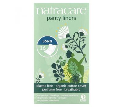 Natracare, Organic & Natural Panty Liners, Long, 16 Liners