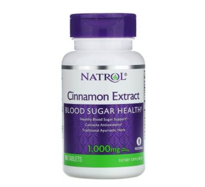 Natrol, Cinnamon Extract, 500 mg, 80 Tablets