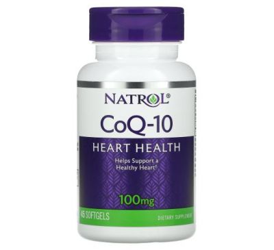 Natrol, Коэнзим Q-10, 100 мг, 45 капсул
