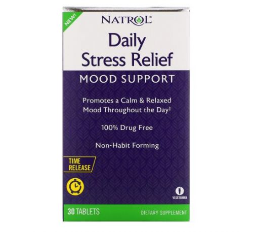Natrol, Daily Stress Relief, Time Release, 30 Tablets