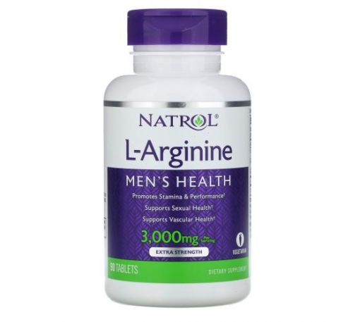 Natrol, L-аргінін, 1000 мг, 90 таблеток