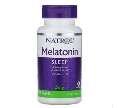 Natrol, Мелатонин, 3 мг, 120 таблеток