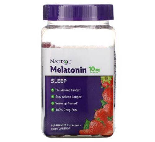 Natrol, Melatonin,  Strawberry, 5 mg, 140 Gummies