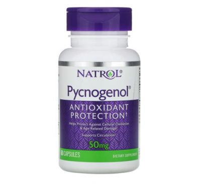Natrol, Pycnogenol, 50 мг, 60 капсул