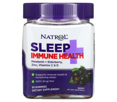 Natrol, Sleep + Immune Health, Berry, 50 Gummies