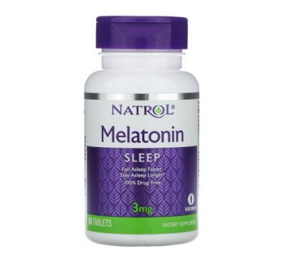 Natrol, мелатонін, 3 мг, 60 таблеток