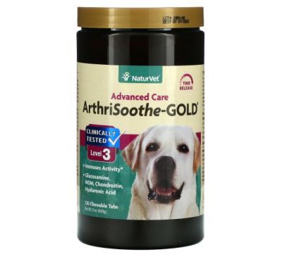 NaturVet, ArthriSoothe-GOLD, Advanced Care, Level 3, 120 Chewable Tablets, 1.3 lbs (600 g)