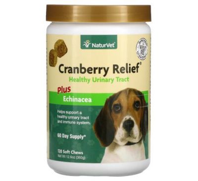NaturVet, Cranberry Relief Plus, эхинацея, для собак, 120 жевательных таблеток, 360 г (12,6 унции)
