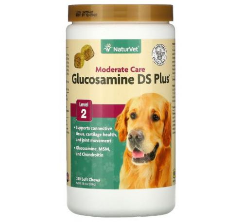 NaturVet, Glucosamine DS Plus, Moderate Care, Level 2, 240 Soft Chews, 1 lb 4 oz (576 g)