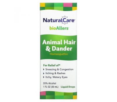 NaturalCare, BioAllers, Allergy Treatment, Animal Hair & Dander, 1 fl oz (30 ml)