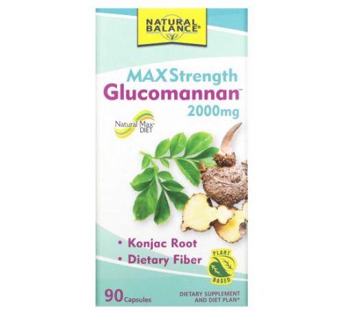 Natural Balance, Glucomannan, Maximum Strength, 666 mg, 90 Capsules