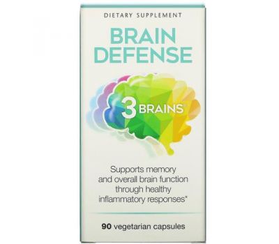Natural Factors, 3 Brains, Brain Defense, 90 Vegetarian Capsules