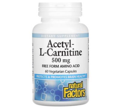 Natural Factors, Acetyl-L-Carnitine, 500 mg, 60 Vegetarian Capsules