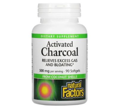 Natural Factors, Activated Charcoal, 250 mg, 90 Softgels