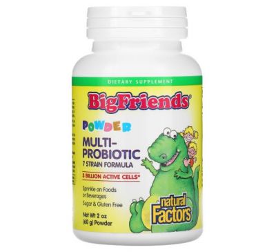 Natural Factors, BigFriends, Multi-Probiotic Powder, 3 Billion , 2 oz (60 g)