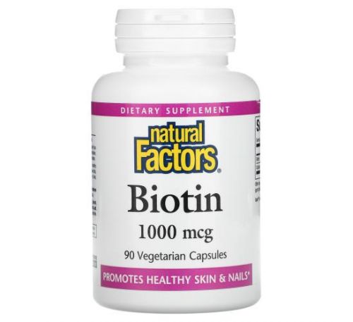 Natural Factors, Biotin, 1000 mcg, 90 Vegetarian Capsules