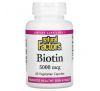 Natural Factors, Biotin, 5,000 mcg, 60 Vegetarian Capsules