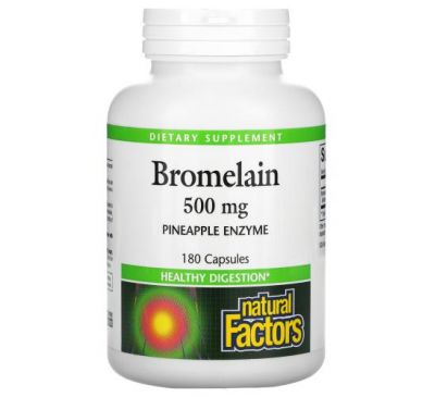 Natural Factors, Bromelain, 500 mg, 180 Capsules