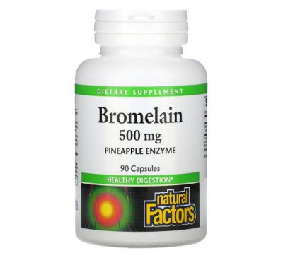 Natural Factors, Bromelain, 500 mg, 90 Capsules