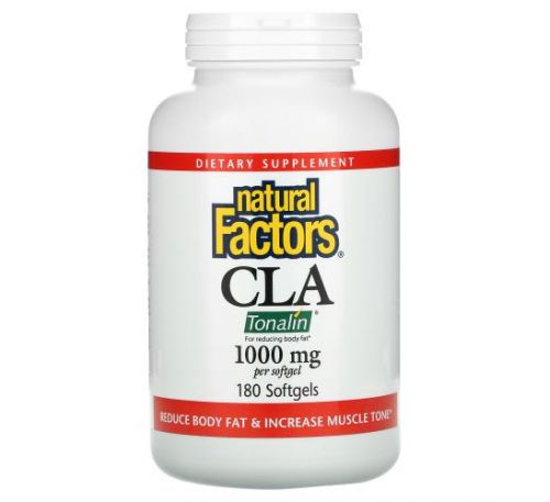 Natural Factors, CLA, Conjugated Linoleic Acid Blend, 1,000 mg, 180 Softgels