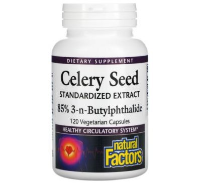 Natural Factors, Celery Seed Standardized Extract, 120 Vegetarian Capsules