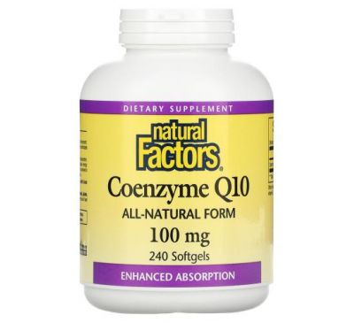 Natural Factors, Coenzyme Q10, 100 mg, 240 Softgels