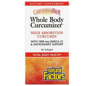 Natural Factors, CurcuminRich, Whole Body Curcumizer, 60 Softgels