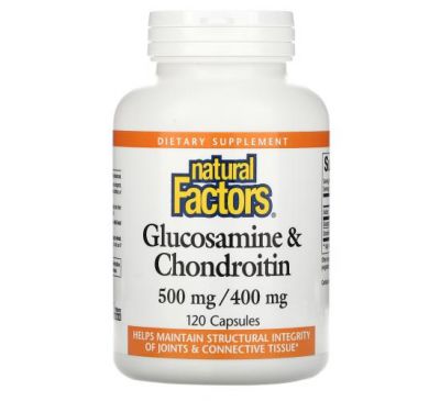 Natural Factors, Glucosamine & Chondroitin, 500 mg/400 mg, 120 Capsules