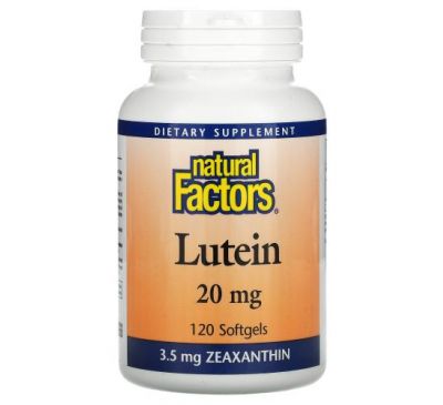 Natural Factors, Lutein, 20 mg, 120 Softgels