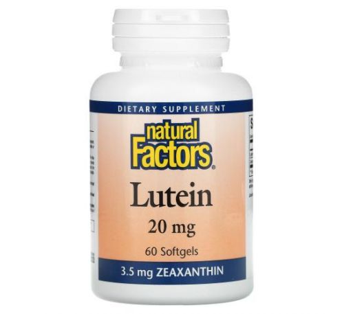 Natural Factors, Lutein, 20 mg, 60 Softgels