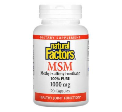 Natural Factors, MSM, 1,000 mg, 90 Capsules