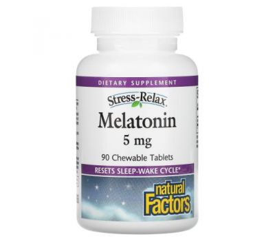 Natural Factors, Melatonin, 5 mg, 90 Chewable Tablets