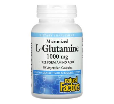 Natural Factors, Micronized L-Glutamine, 1,000 mg, 90 Vegetarian Capsules