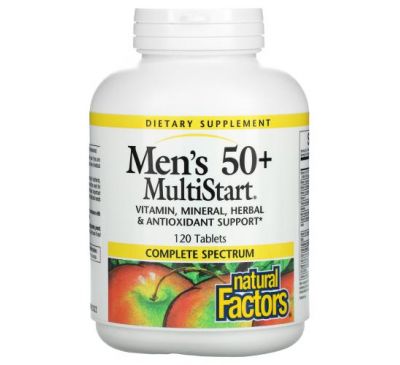 Natural Factors, MultiStart, мультивітаміни для чоловіків старше 50 років, 120 таблеток