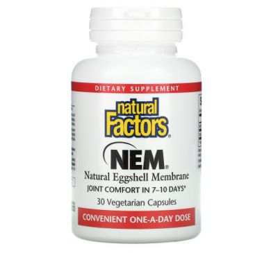 Natural Factors, NEM, Natural Eggshell Membrane, 30 Vegetarian Capsules