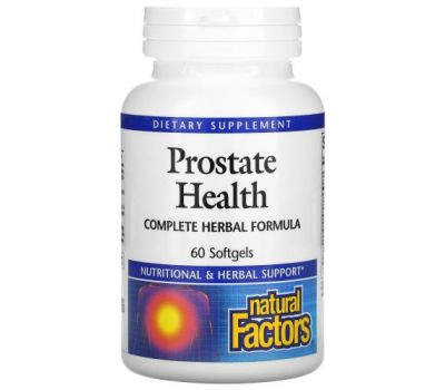 Natural Factors, Prostate Health, Complete Herbal Formula, 60 Softgels