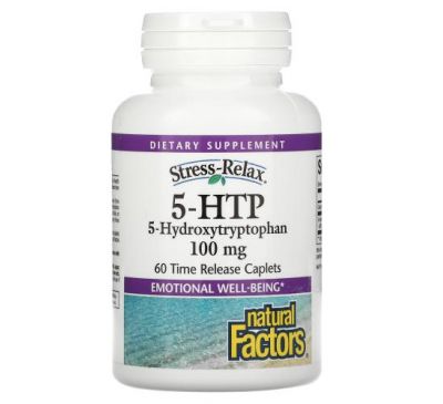 Natural Factors, Stress-Relax, 5-HTP, 100 mg, 60 Time Release Caplets