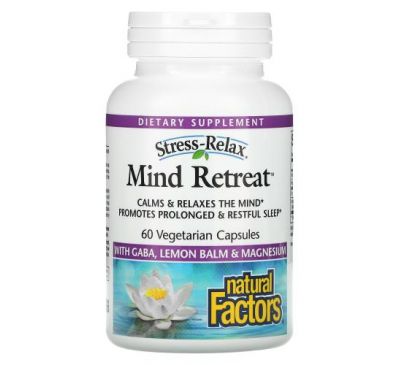 Natural Factors, Stress-Relax, Mind Retreat, 60 вегетарианских капсул