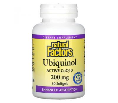 Natural Factors, Ubiquinol, 200 mg, 30 Softgels