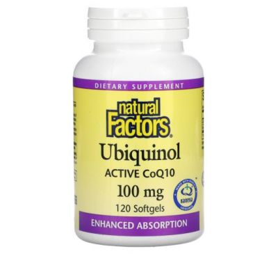 Natural Factors, Ubiquinol, QH Active CoQ10, 100 mg, 120 Softgels