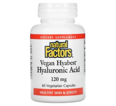 Natural Factors, Vegan Hyabest Hyaluronic Acid, 120 mg, 60 Vegetarian Capsules