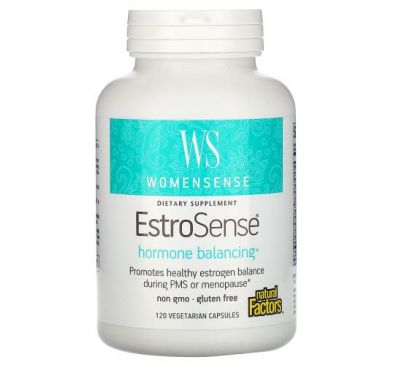 Natural Factors, WomenSense, EstroSense, гормональный баланс, 120 вегетарианских капсул