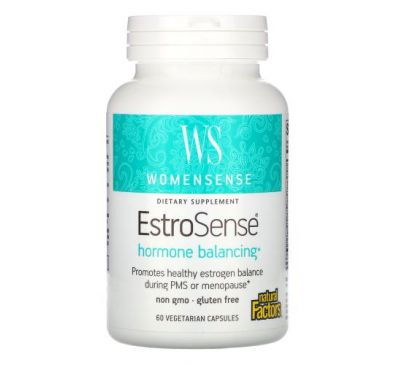 Natural Factors, WomenSense, EstroSense, гормональний баланс, 60 вегетаріанських капсул