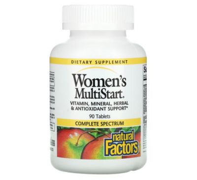 Natural Factors, Мультистарт для женщин, 90 таблеток